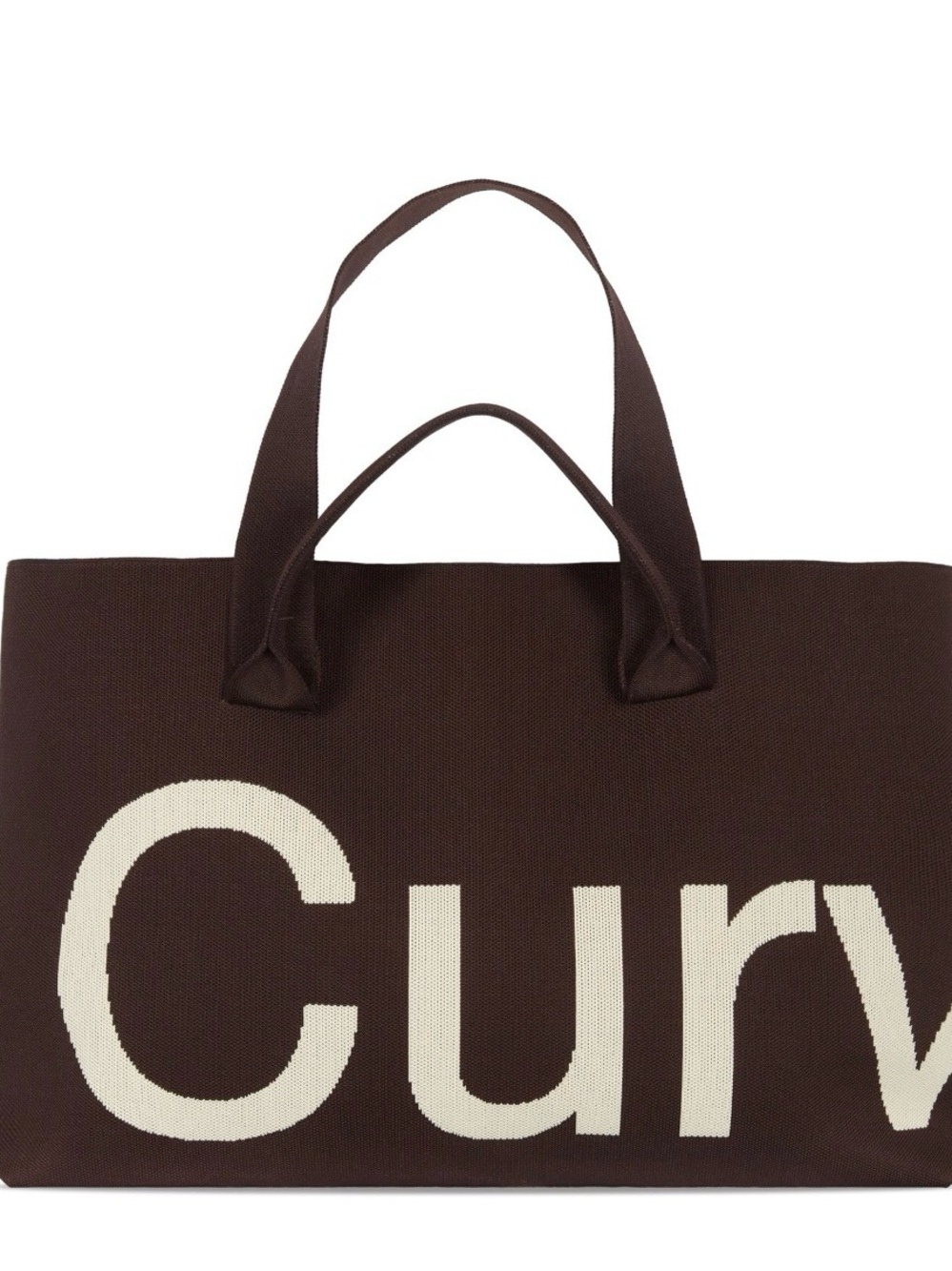100% Authentic Curves by Sean Brown Two-Tone Knit Tote (Chocolate)
